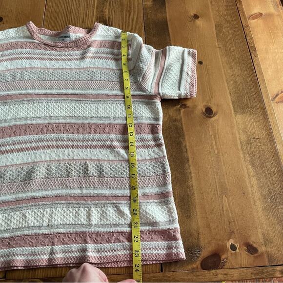 Dunner Stunner Sweater Top Vintage 90s rose Striped Top - Picture 6 of 6